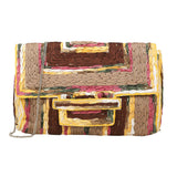 Handcrafted Raffia Geometric Pattern Clutch Bag / Crossbody Bag