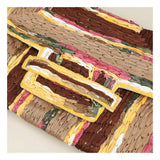 Handcrafted Raffia Geometric Pattern Clutch Bag / Crossbody Bag