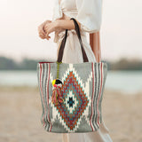 Handwoven Boho Geometric Aztec Pattern Tote Bag