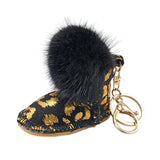 Faux Fur Pom Pom Boot Bag Charm