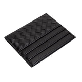 Faux Leather Basket Weave Card Holder Wallet