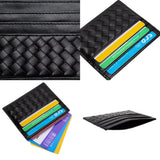 Faux Leather Basket Weave Card Holder Wallet