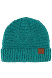 C.C Solid Boucle Yarn Beanie Hat with Cuff