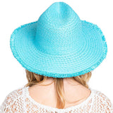 Frayed Solid Straw Sun Hat