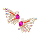 Bubble Stone Cluster Butterfly Evening Earrings