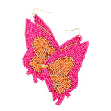 Butterfly Wing Seed Beads Dangle Earrings