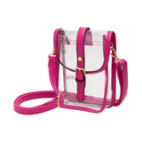 Faux Leather Belt Buckle Pointed Transparent Crossbody Bag
