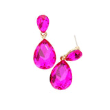 Women's Glass Crystal Teardrop Dangle Earrings