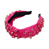 Glass Stone Cluster Decorated Knot Headband