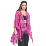 Leaf Lace Cover Up Kimono Poncho