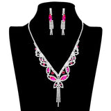Marquise Round Stone Butterfly Rhinestone Jewelry Set