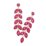 Marquise Stone Cluster Vine Dangle Evening Earrings