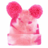 BABY Tie Dye Double Fur Pom C.C Beanie