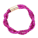 Stone Embellished Twisted Magnetic Bracelet