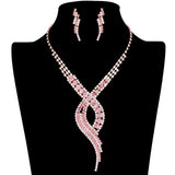 Swirl Rhinestone Pave Necklace