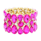 Teardrop Crystal Stretch Evening Bracelet