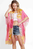 Floral Mixed Pattern Summer Kimono Cover Up