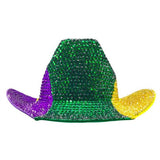 Bling Studded Mardi Gras Cowboy Fedora Hat