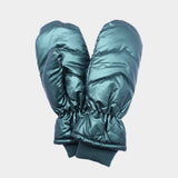 Women's Shiny Puffer Mitten Chic Gloves