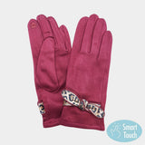 Leopard Pattern Bow Accent Smart Touch Gloves