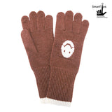 Knit Smile Accent Smart Touch Gloves