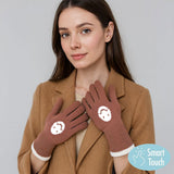 Knit Smile Accent Smart Touch Gloves