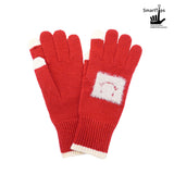 Square Smile Face Patch Contrast Trim Smart Touch Gloves
