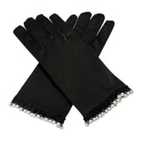 Dressy Satin Feel Pearl Trim Gloves