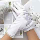Dressy Satin Feel Pearl Trim Gloves
