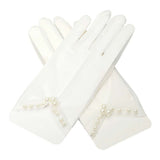 Dressy Pearl Wrist Detail Sheer Gloves