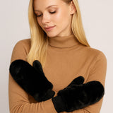 Solid Faux Fur Open Up Mitten Gloves