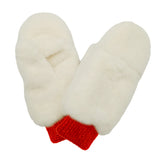 Solid Faux Fur Open Up Mitten Gloves