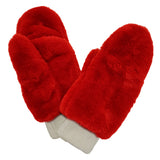 Solid Faux Fur Open Up Mitten Gloves