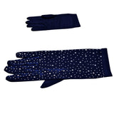 Stone Embellished Dressy Satin Wedding Gloves