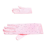 Stone Embellished Dressy Satin Wedding Gloves