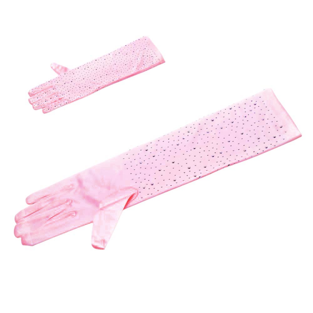 Rhinestone Embellished Evening Long Gloves