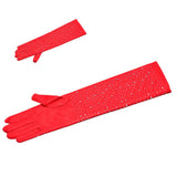 Rhinestone Embellished Evening Long Gloves