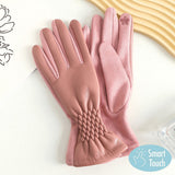 Pleat Detailed Touch Smart Gloves