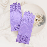 Dressy satin bow gloves
