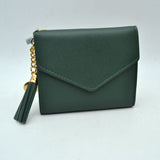 Envelope Flap Compact Wallet with Tassel Charm
