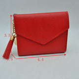 Envelope Flap Compact Wallet with Tassel Charm