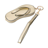 Faux Leather Flip-flop Mini Wristlet Bag Charm Coin Purse