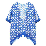 Geometric Pattern Print Ruana Poncho