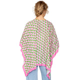 Geometric Pattern Print Ruana Poncho