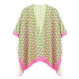 Geometric Pattern Print Ruana Poncho
