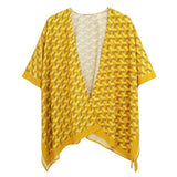 Geometric Pattern Print Ruana Poncho