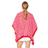 Geometric Pattern Print Ruana Poncho