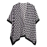 Geometric Pattern Print Ruana Poncho
