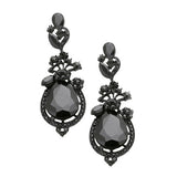 Victorian Glass Crystal Teardrop Vine Earrings