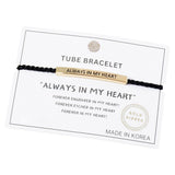 Gold Dipped ALWYAS IN MY HEART Rope Pull Tie Bracelet